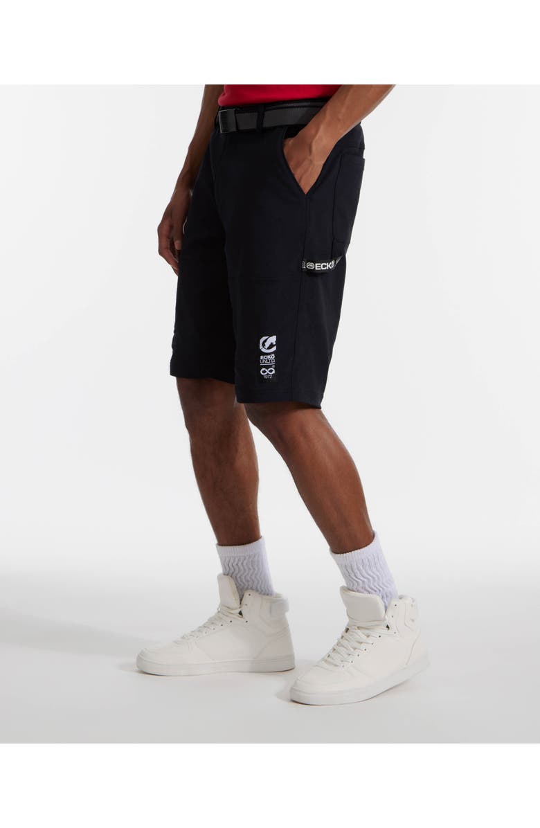 Ecko Unltd. Keep Tabs on Belted Cargo Short, Alternate, color, Black