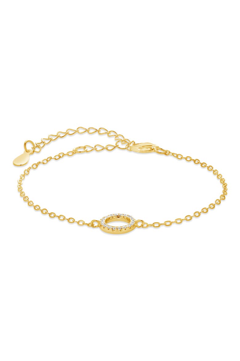 CZ Open Circle Chain Bracelet, Alternate, color, GOLD