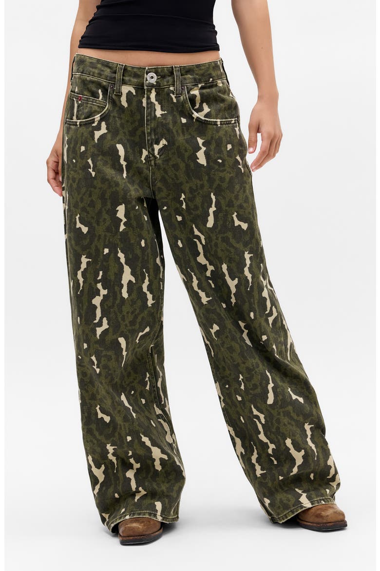 Jaya Low Rise Wide Leg Jeans, Main, color, ANIMAL CAMO