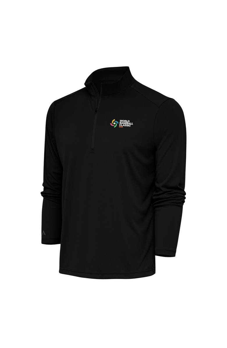 ANTIGUA Men's Antigua Black 2023 World Baseball Classic Tribute Quarter-Zip Pullover Top, Main, color, 