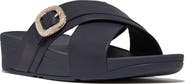 FitFlop Lulu Crystal Buckle Platform Slide Sandal