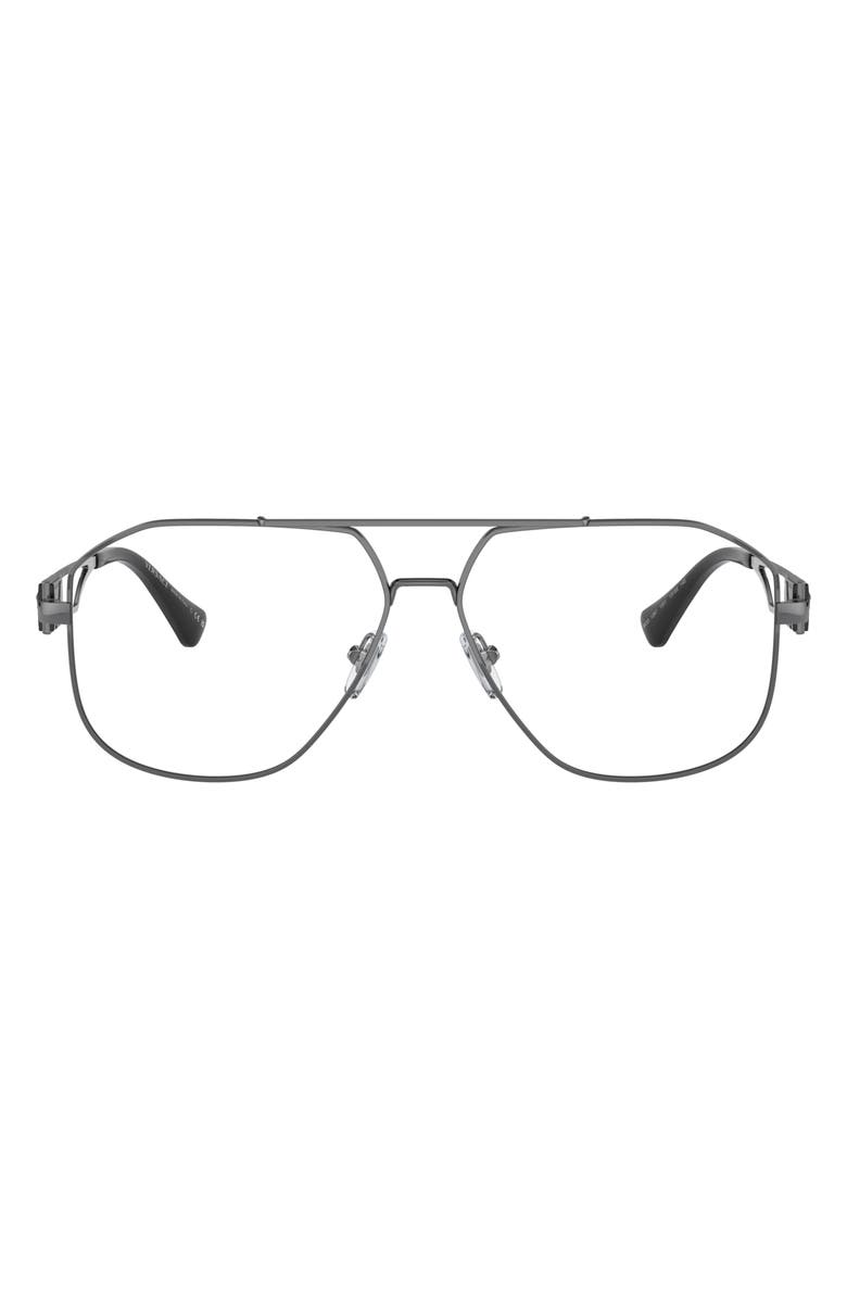 Versace 59mm Pilot Optical Glasses, Main, color, Gunmetal