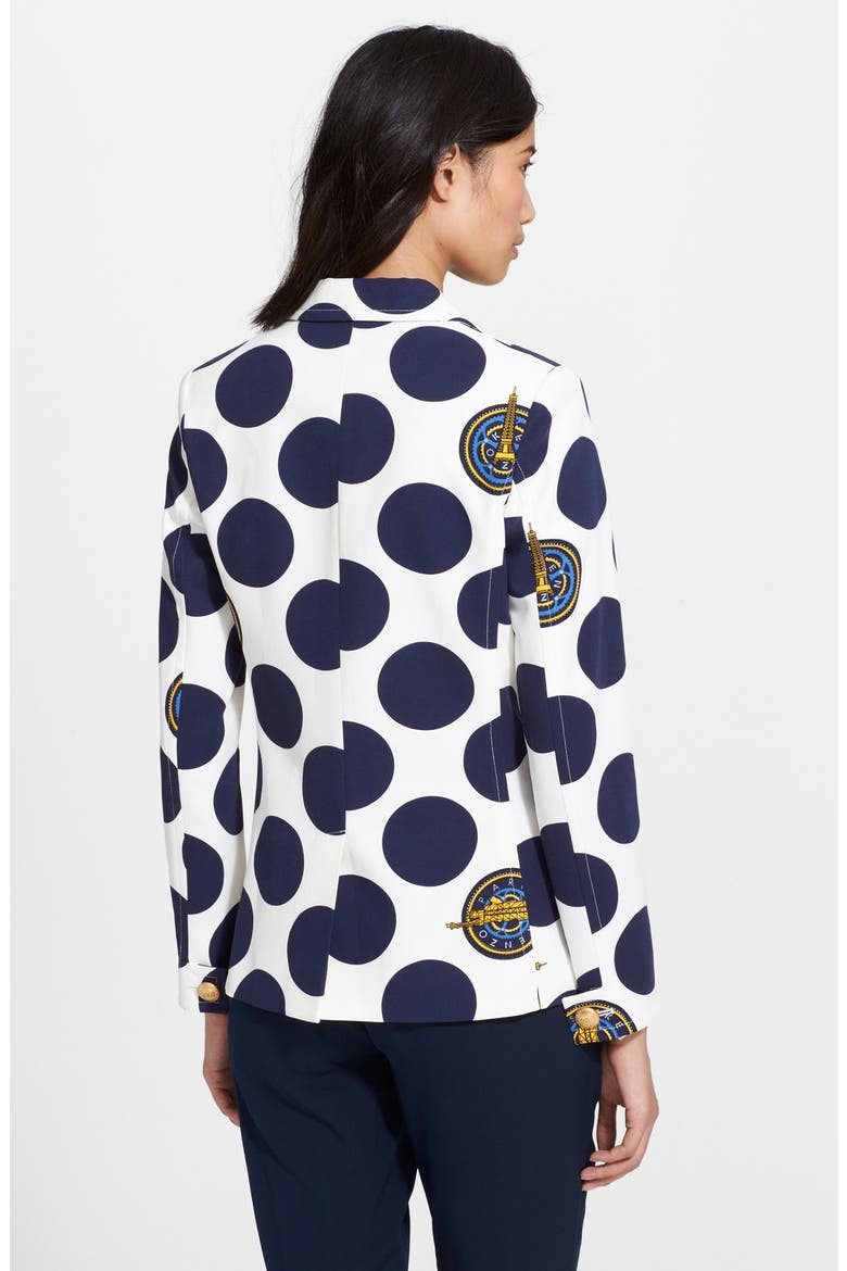Polka Dot Cutaway Jacket, Alternate, color, WHITE