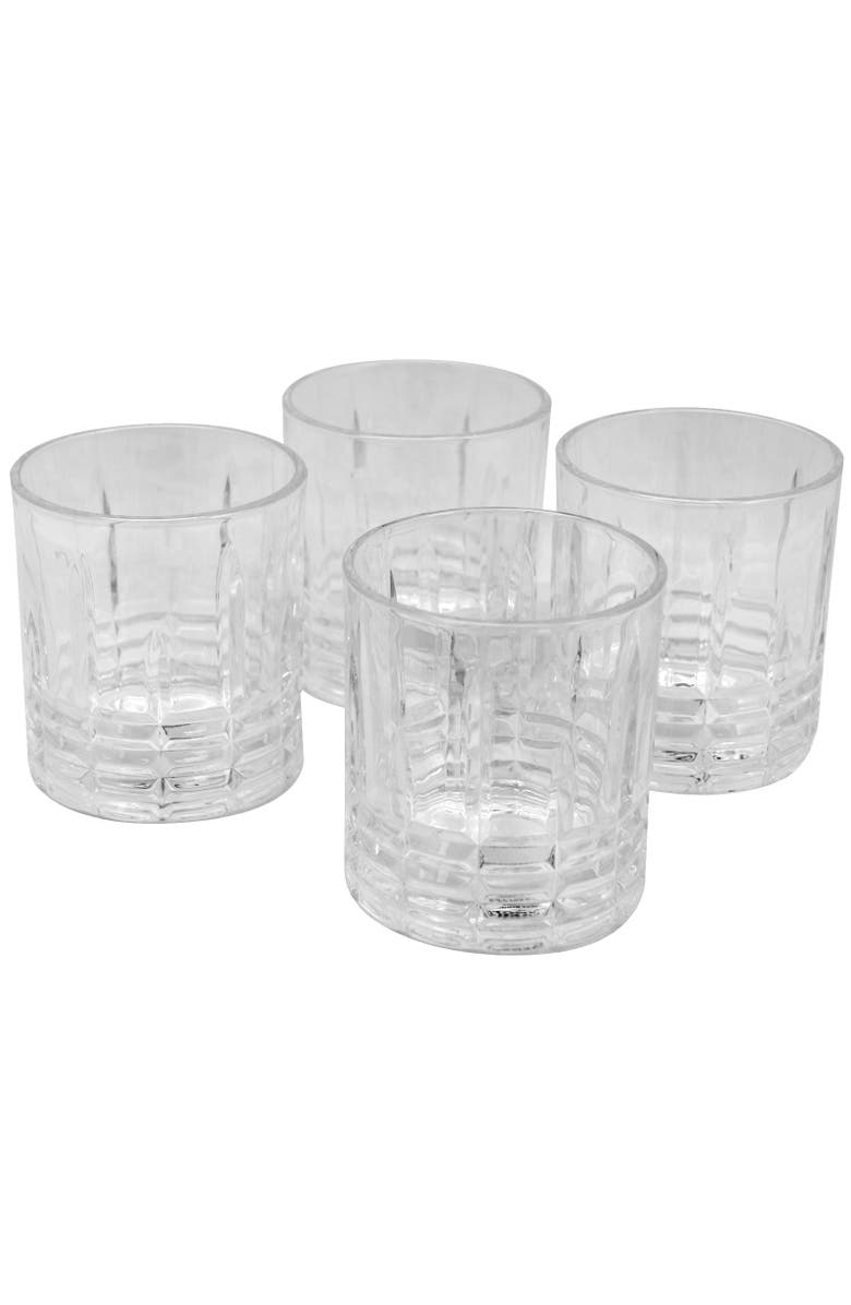 Gibson Home Jewelite 4 Piece 11 oz. Double Old Fashioned Glass Set, Alternate, color, Clear