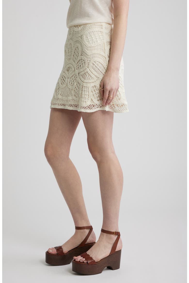 Crochet Miniskirt, Alternate, color, IVORY DOVE