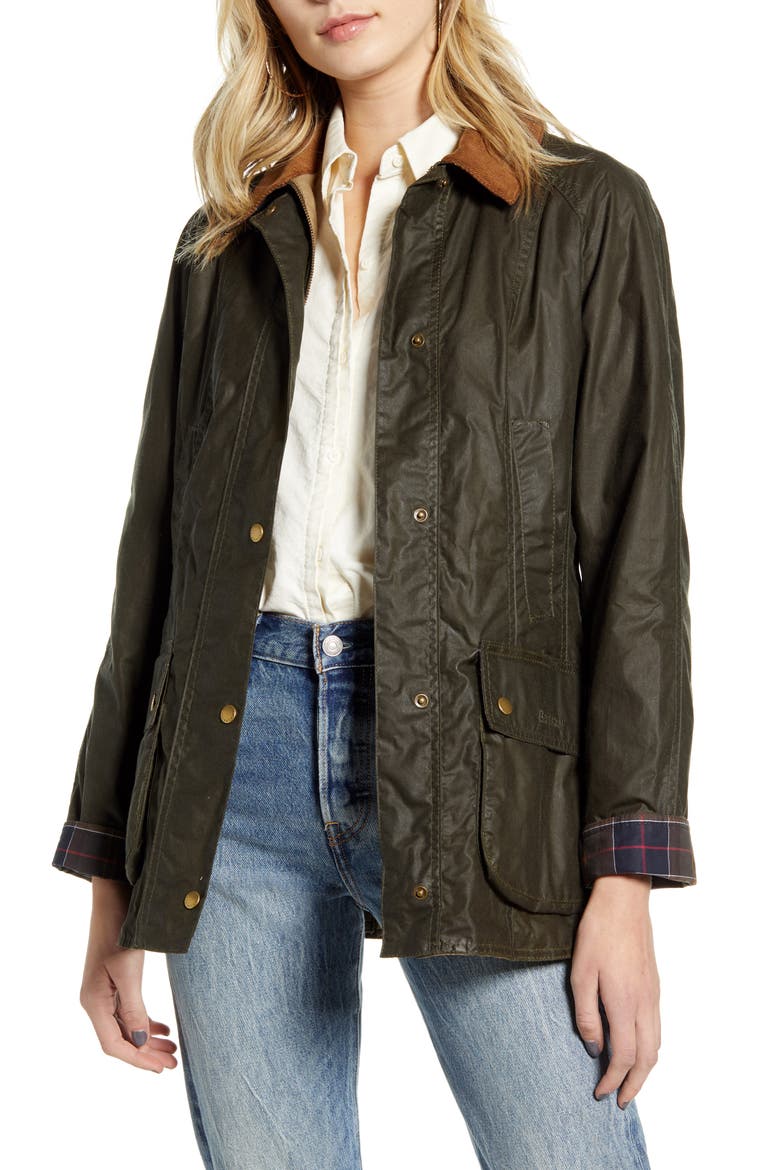 Beadnell Lightweight Waxed Cotton Jacket, Main, color, ARCHIVE OLIVE