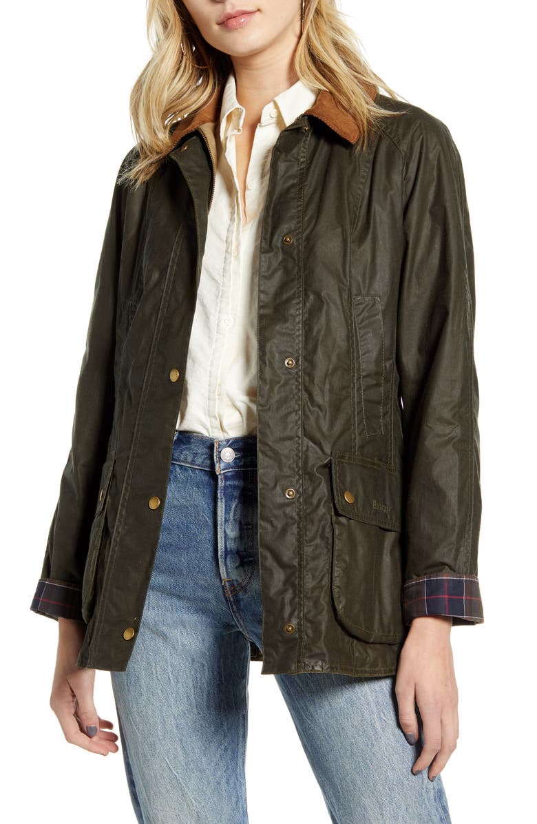 Barbour Beadnell Lightweight Waxed Cotton Jacket, Main, color, 