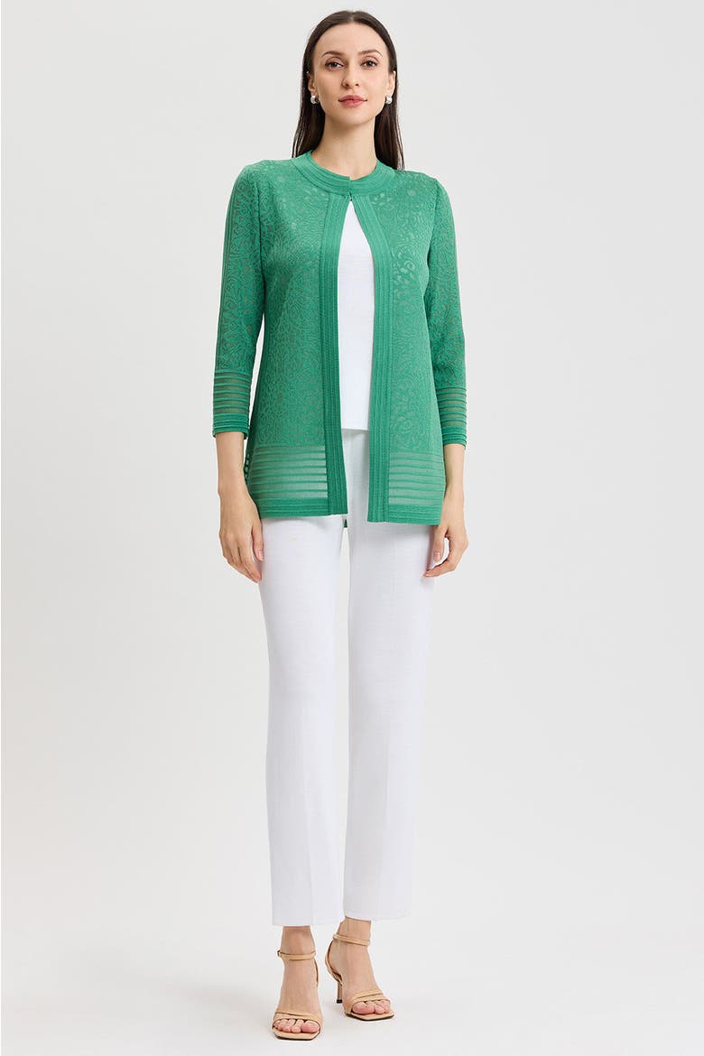Heritage Burnout Medallion Knit Jacket, Alternate, color, Kelly Green