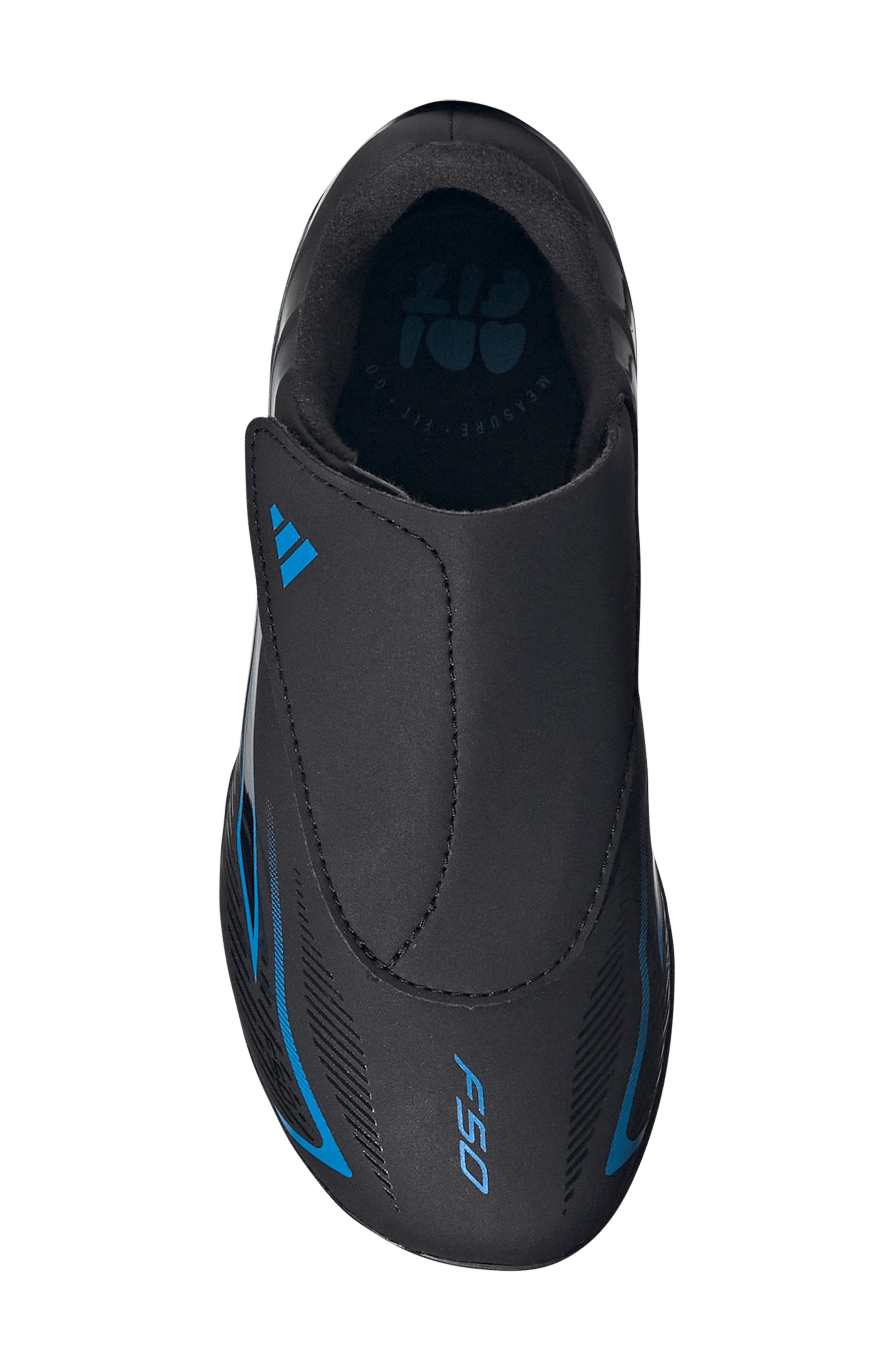 Kids' F50 Hyperfast Club Turf Soccer Shoe, Alternate, color, CORE BLACK/ LUCID RAY BLUE