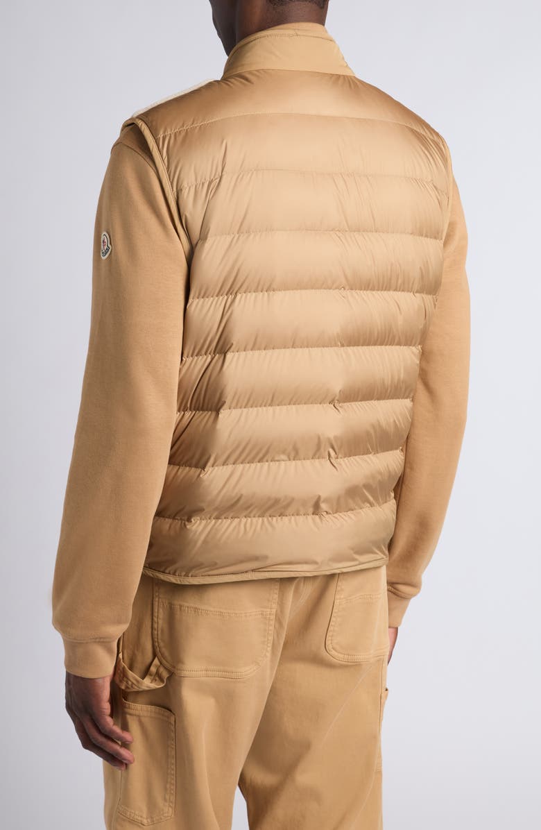 Moncler Karakai Mixed Media Down Vest, Alternate, color, Golden Sand