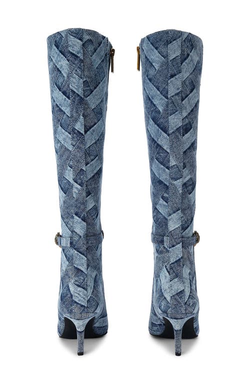 Kurt Geiger Denim Kensington Flexi Knee-high Boots In Navy