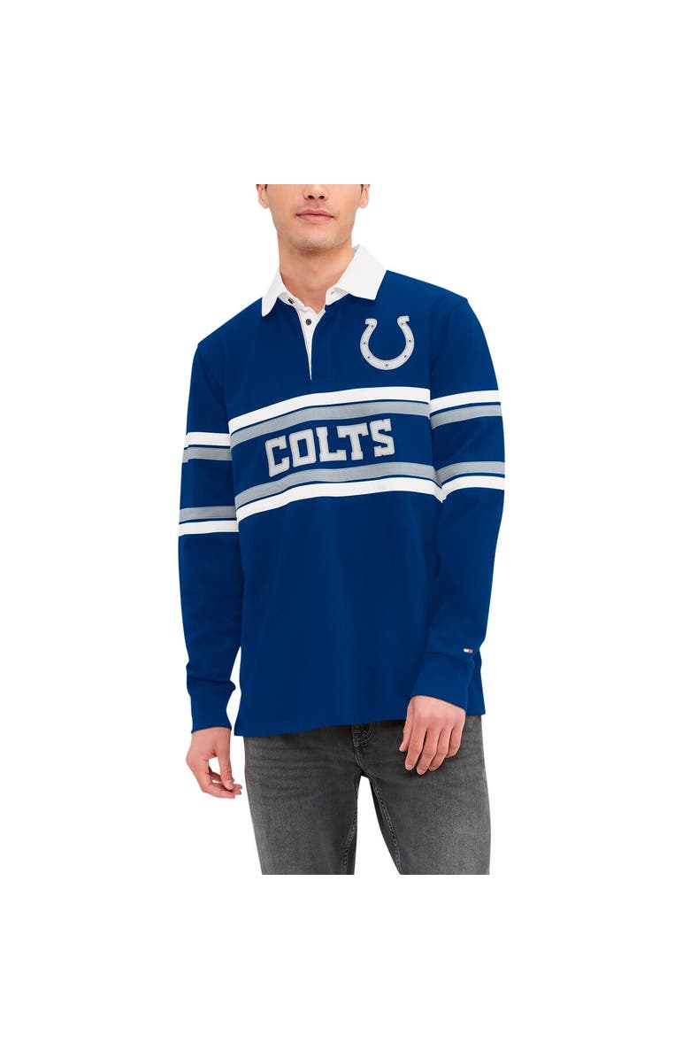 Tommy Hilfiger Men's Tommy Hilfiger Royal Indianapolis Colts Cory Varsity Rugby Long Sleeve T-Shirt, Main, color,