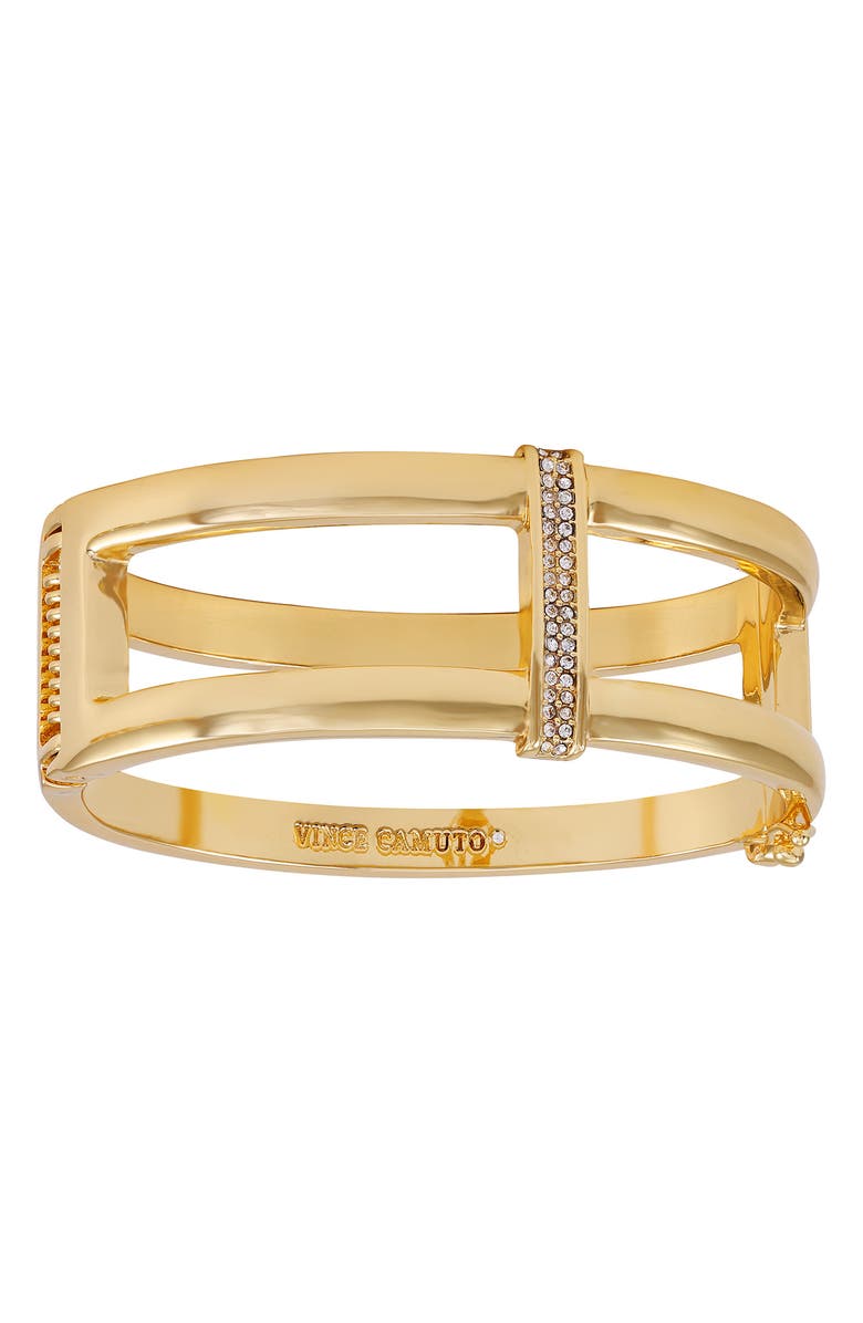 Vince Camuto Crystal Hinge Bracelet, Main, color, Gold Tone