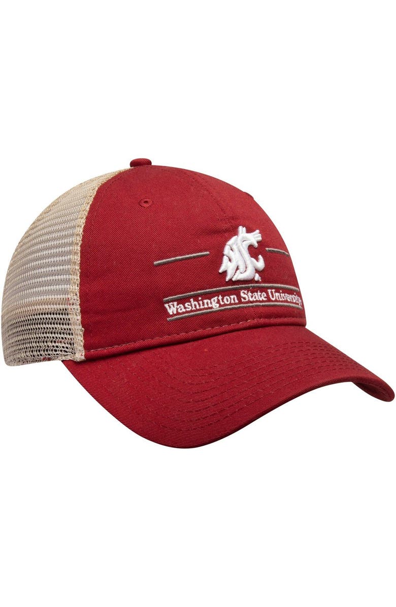 THE GAME Men's The Game Crimson Washington State Cougars Split Bar Trucker Adjustable Hat, Alternate, color, Crimson