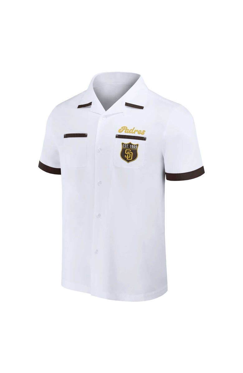 Darius Rucker Collection by Fanatics Men's Darius Rucker Collection by Fanatics  White San Diego Padres Bowling Button-Up Shirt, Alternate, color, White