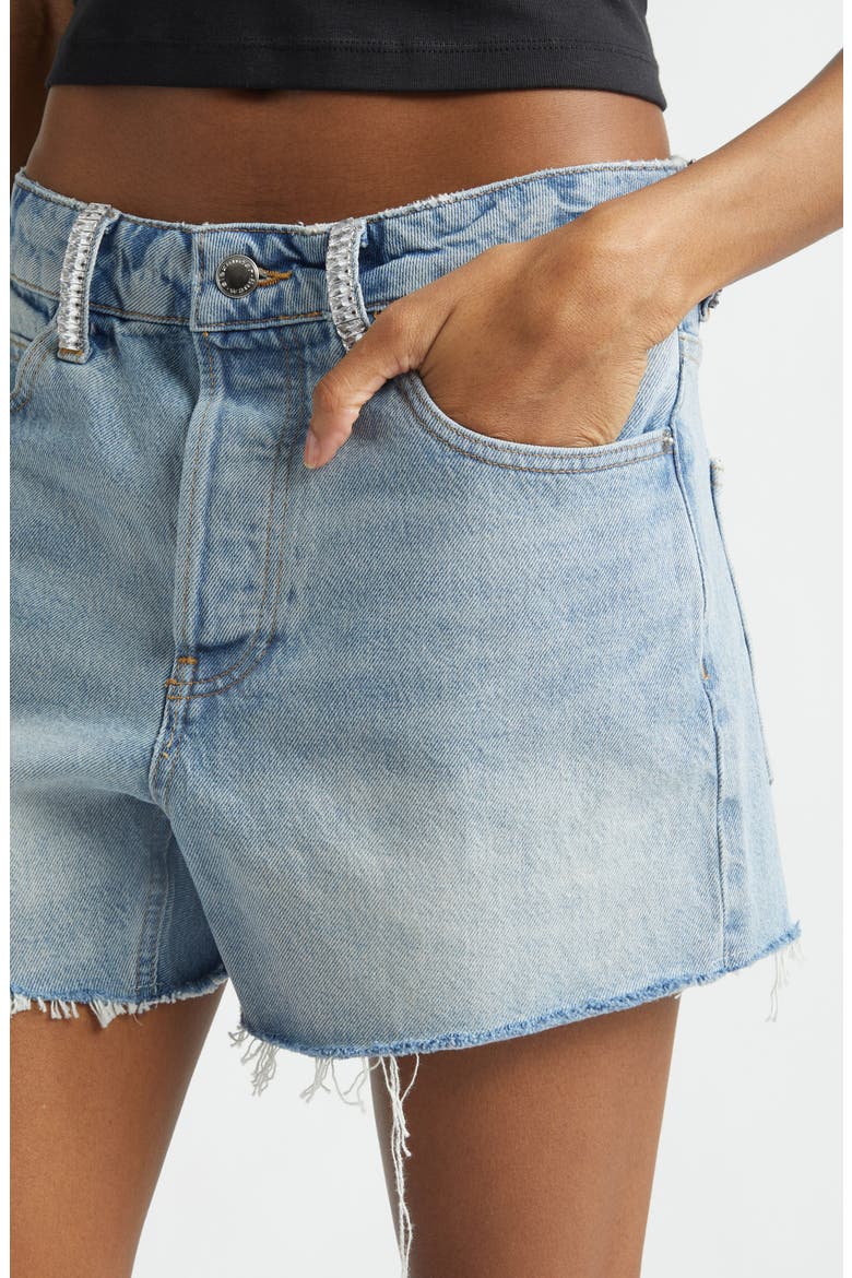 Crystal Belt Loop Relaxed Fit Cutoffs, Alternate, color, VINTAGE BLEACH BLUE