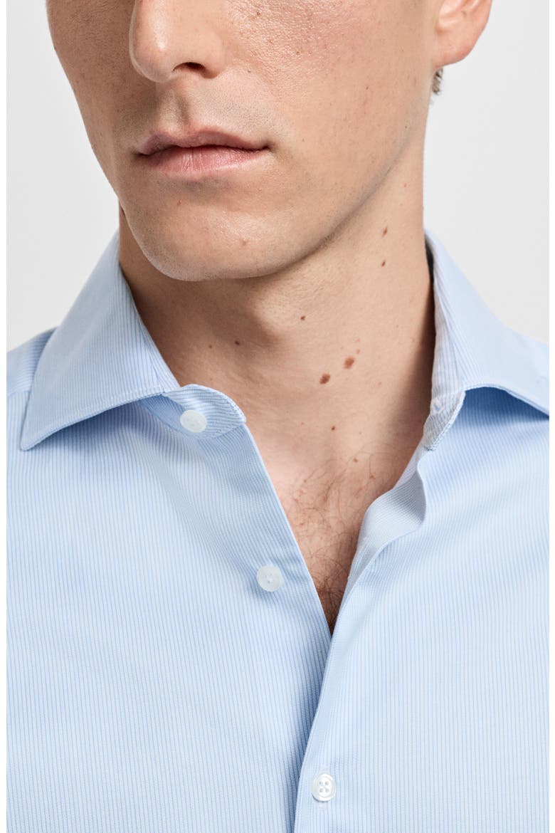 Slim Fit Pinstripe Button-Up Shirt, Alternate, color, SKY BLUE