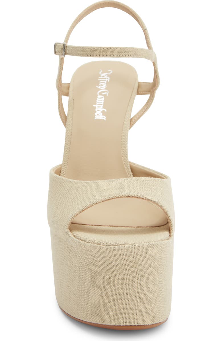 Jeffrey Campbell Ever Last Ankle Strap Platform Sandal, Alternate, color, Beige Canvas