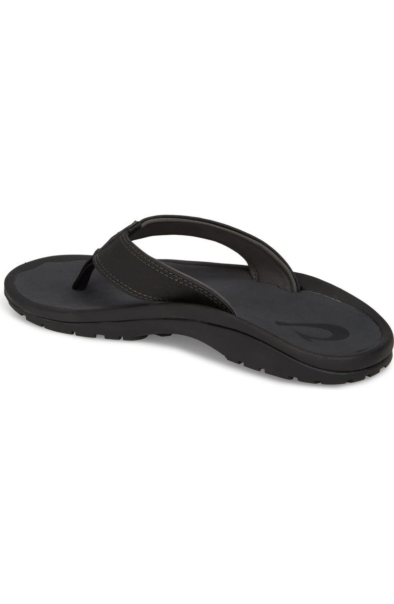 OluKai Ohana Flip Flop, Alternate, color, Black/ Dark Shadow