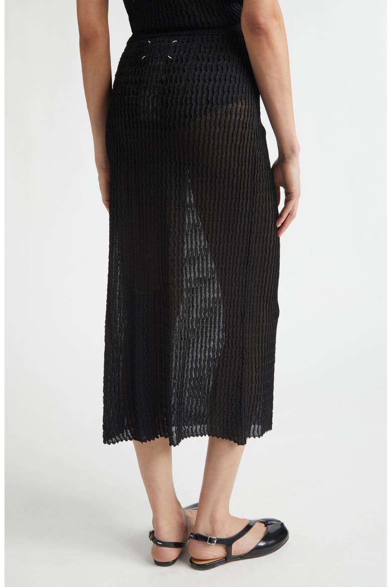 Textured Rib Mesh Midi Skirt, Alternate, color, BLACK