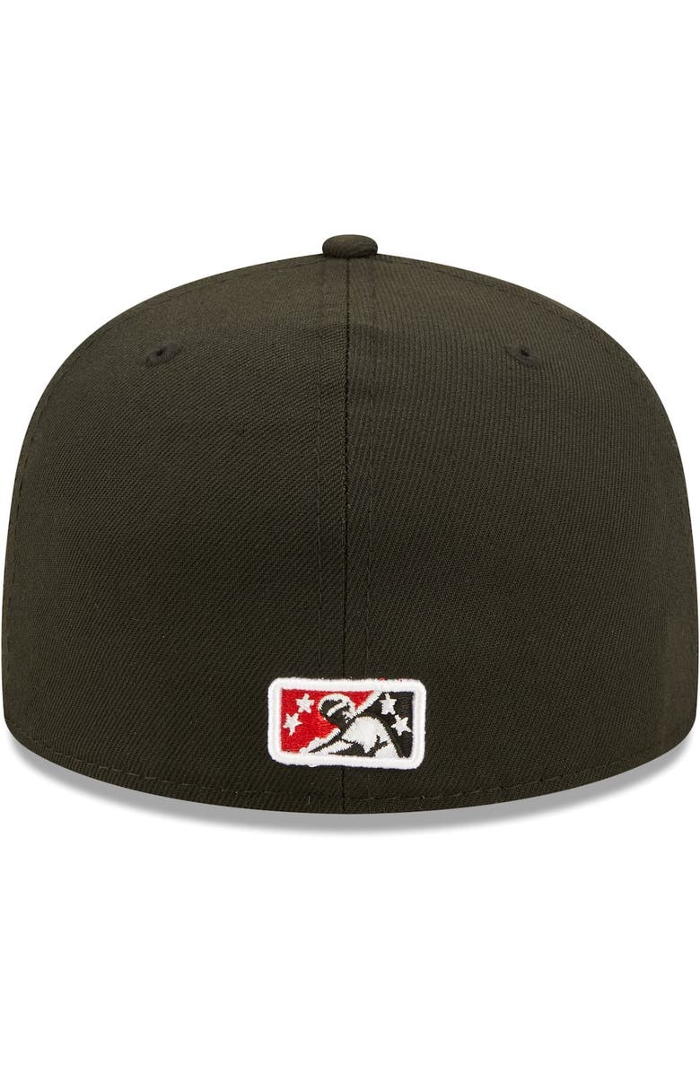 New Era Men's New Era Black Hickory Crawdads Authentic Collection Road 59FIFTY Fitted Hat, Alternate, color, Black