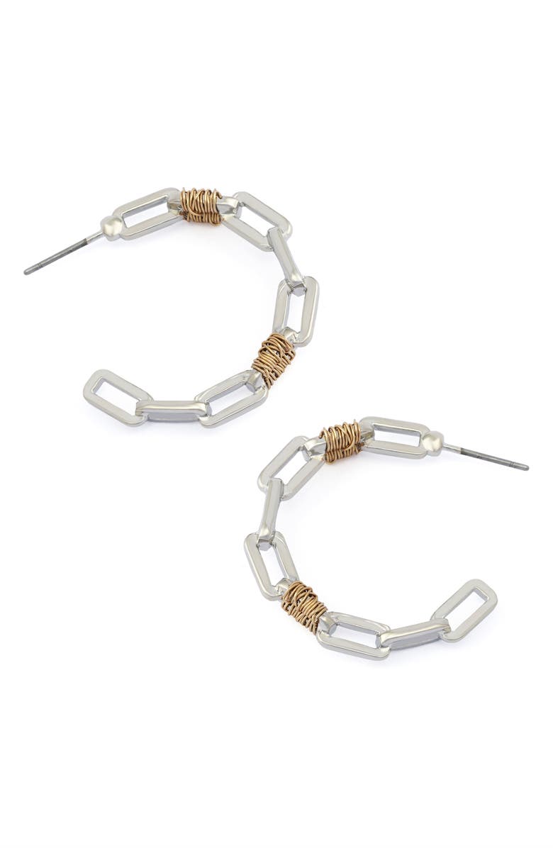 Robert Lee Morris Paper Clip Hoop Earrings, Alternate, color, Two Tone