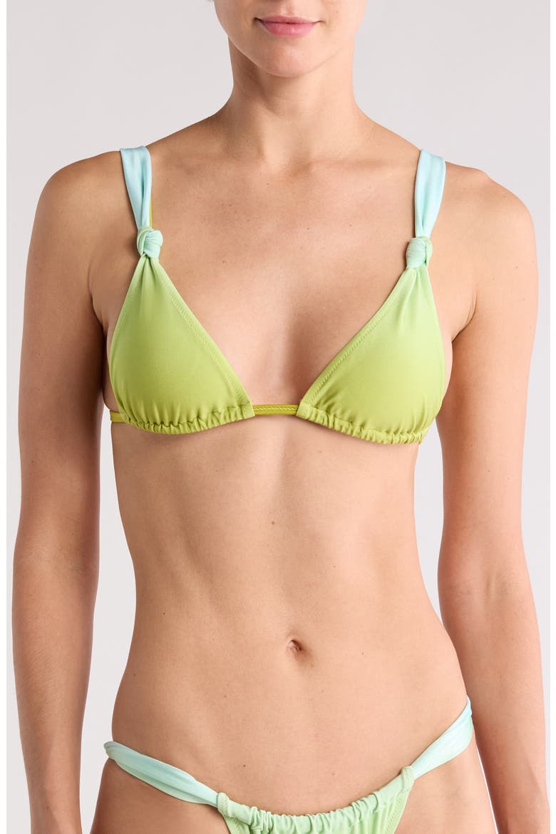 The Ellery Bikini Top, Main, color, SKY / CHARTREUSE OMBRE
