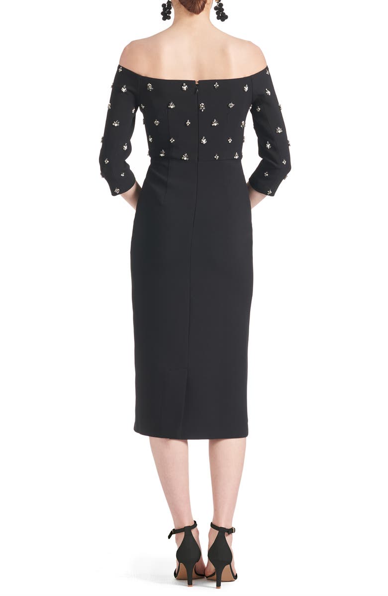 Sachin & Babi Fatima Embellished Off the Shoulder Midi Cocktail Dress, Alternate, color, 