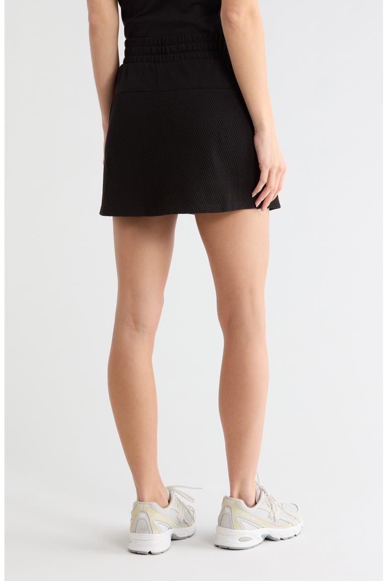 Jacquard Mixed Pleated Skort, Alternate, color, BLACK