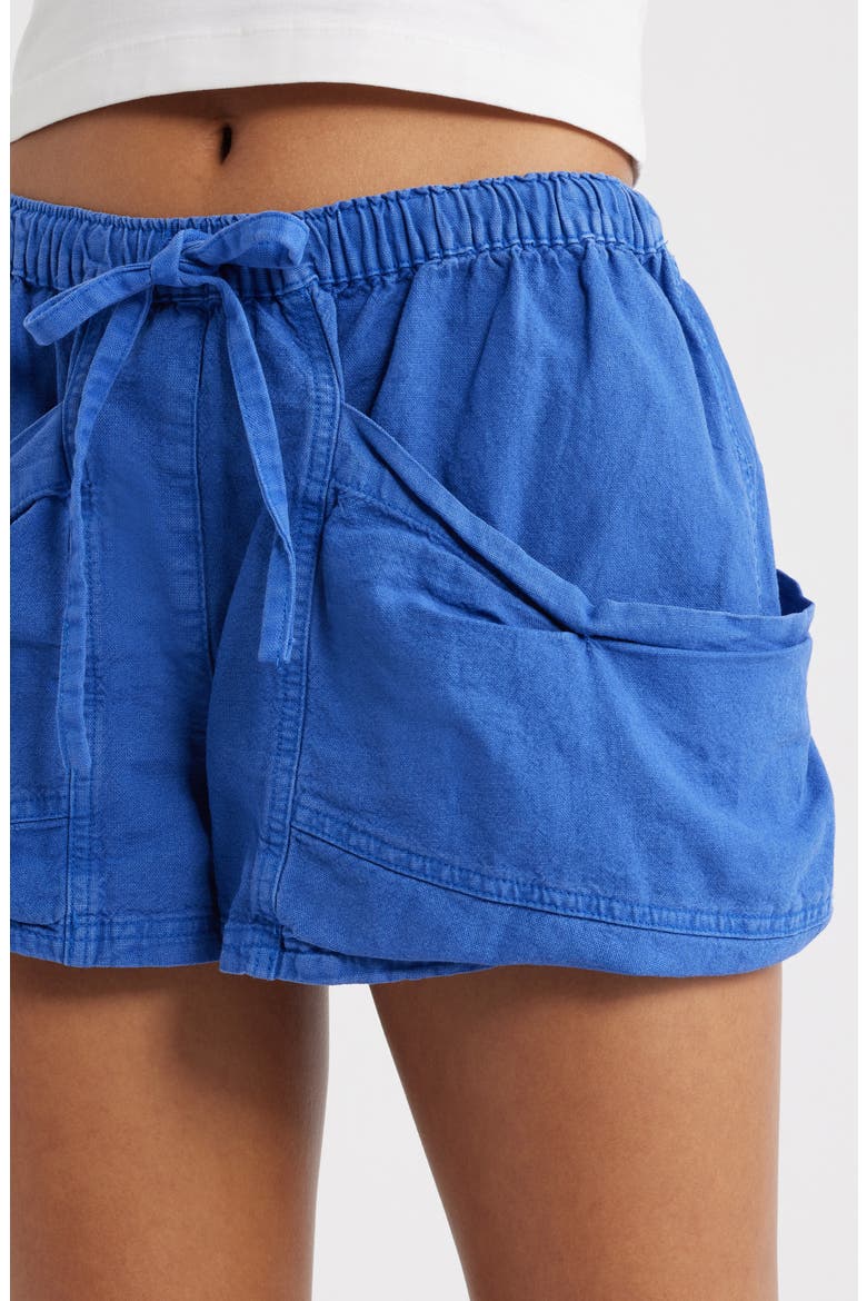 Good Fortune Linen & Cotton Shorts, Alternate, color, VIOLET SPLENDOR