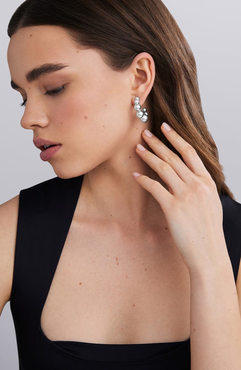 LAGOS Caviar Bubbly Hoop Earrings, Alternate, color, Sterling Silver