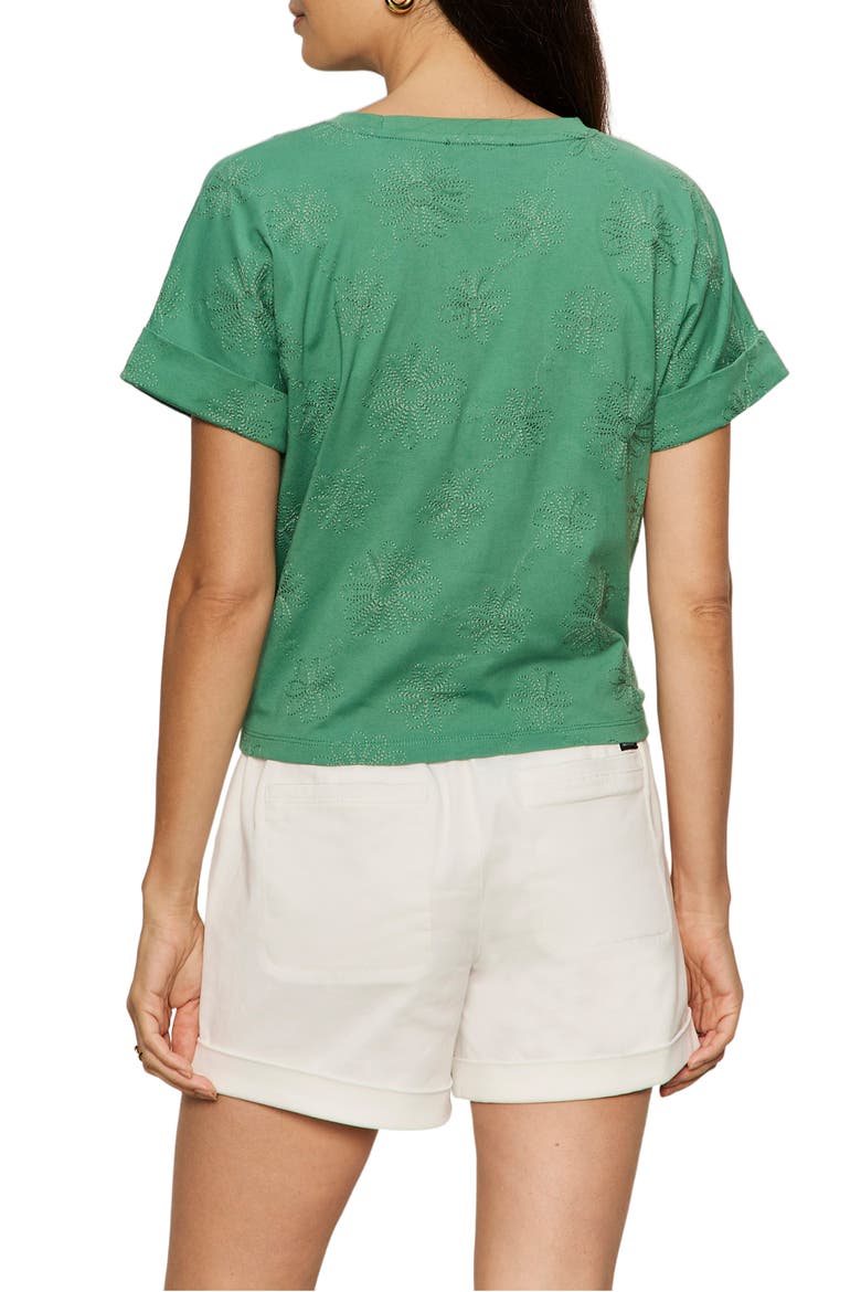 All Day Embroidered Tie Hem T-Shirt, Alternate, color, GREEN JUICE/ EMBROIDERY