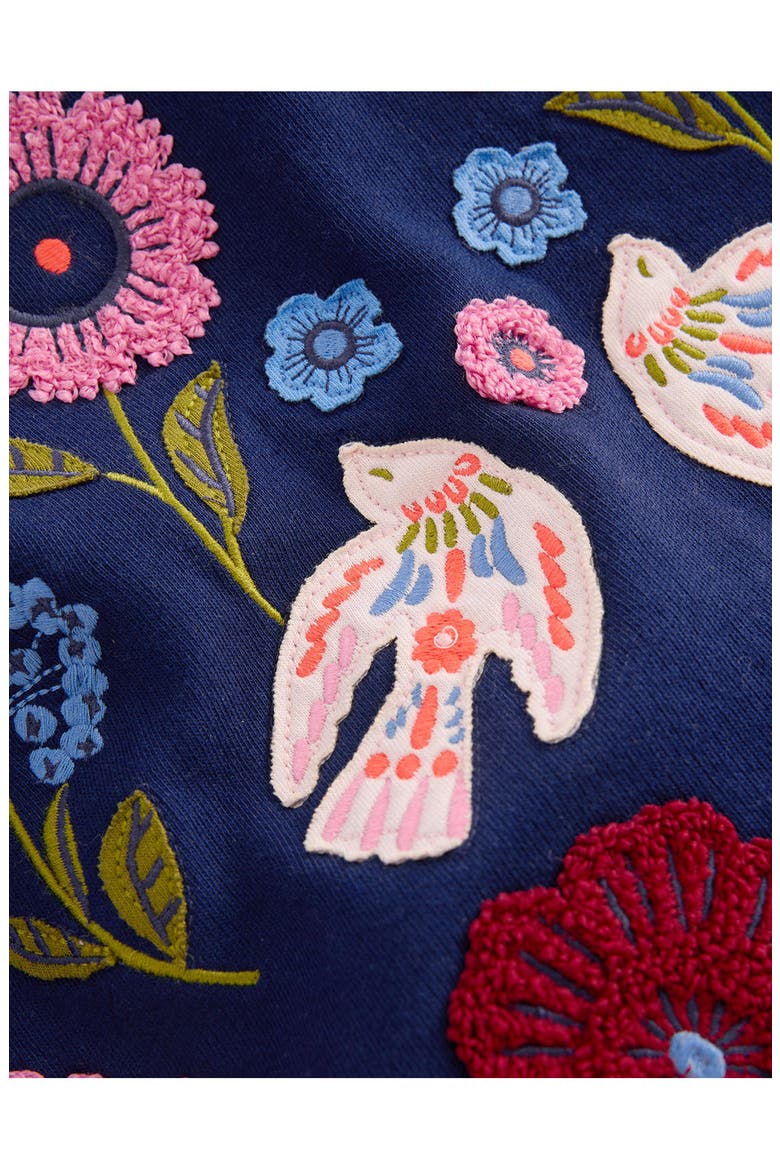 Kids' Bobbie Appliqué Sweatshirt, Alternate, color, NAVY BIRD PLACEMENT
