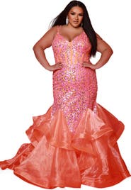 Johnathan Kayne for Sydney's Closet Sequin Mermaid Plus Size Evening Gown