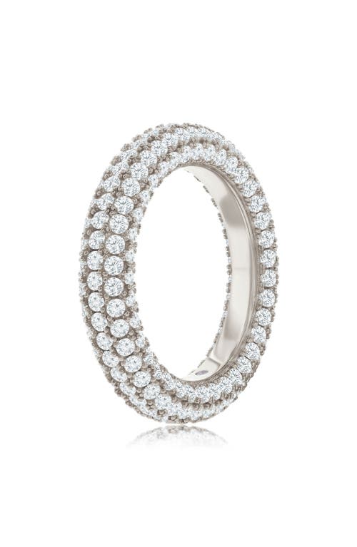Suzy Levian Sterling Silver Cubic Zirconia Pave Round Eternity Band