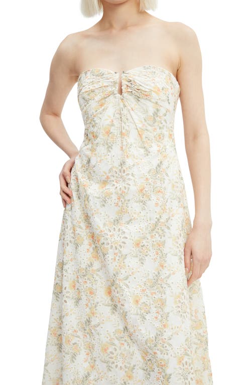 Shop Bardot Lora Broderie Maxi Dress In Yellow Floral