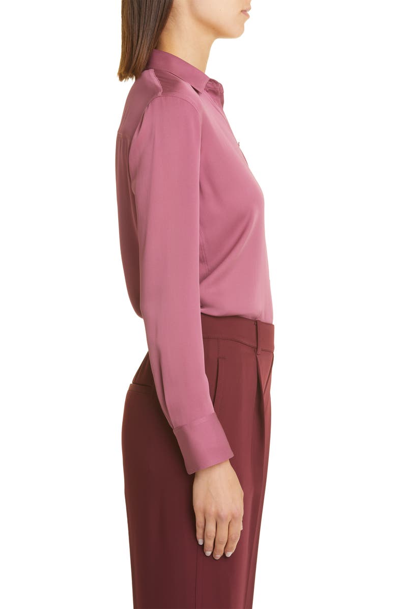 Vince Slim Fit Stretch Silk Blouse, Alternate, color, 