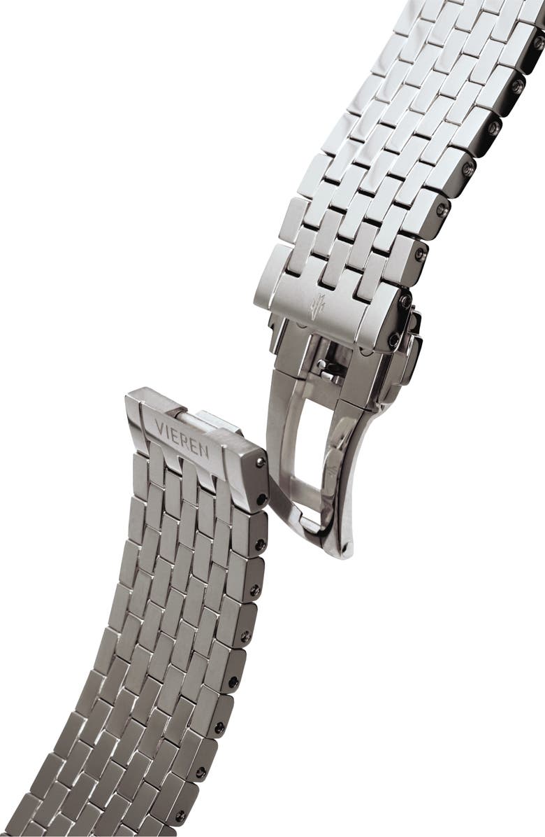 VIEREN White Diamond Swiss Automatic Watch, Alternate, color, White