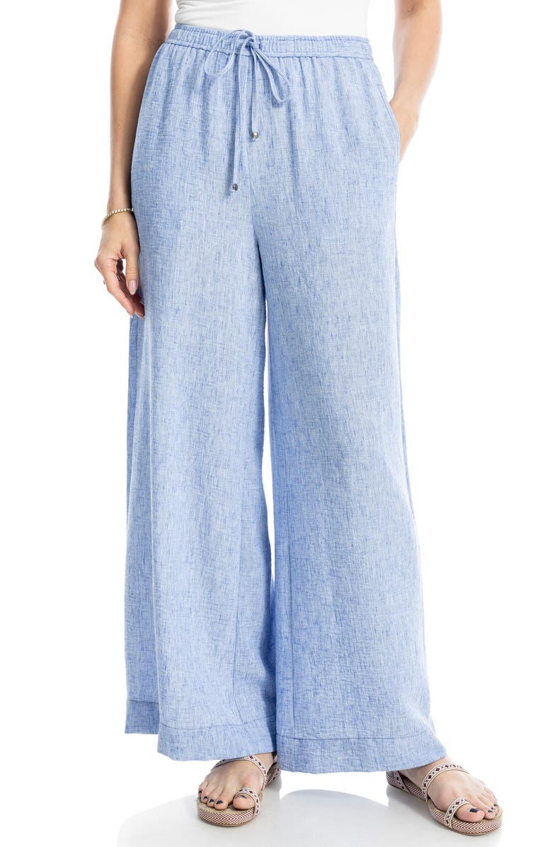 MAX STUDIO Crinkled Drawstring Waist Pants, Main, color, 