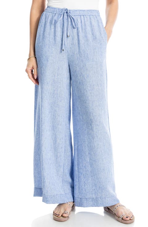 Crinkled Drawstring Waist Pants