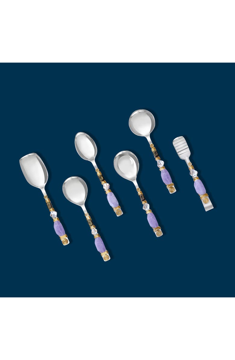 Tiramisu 6-Piece Serving Spoons, Alternate, color, Purple