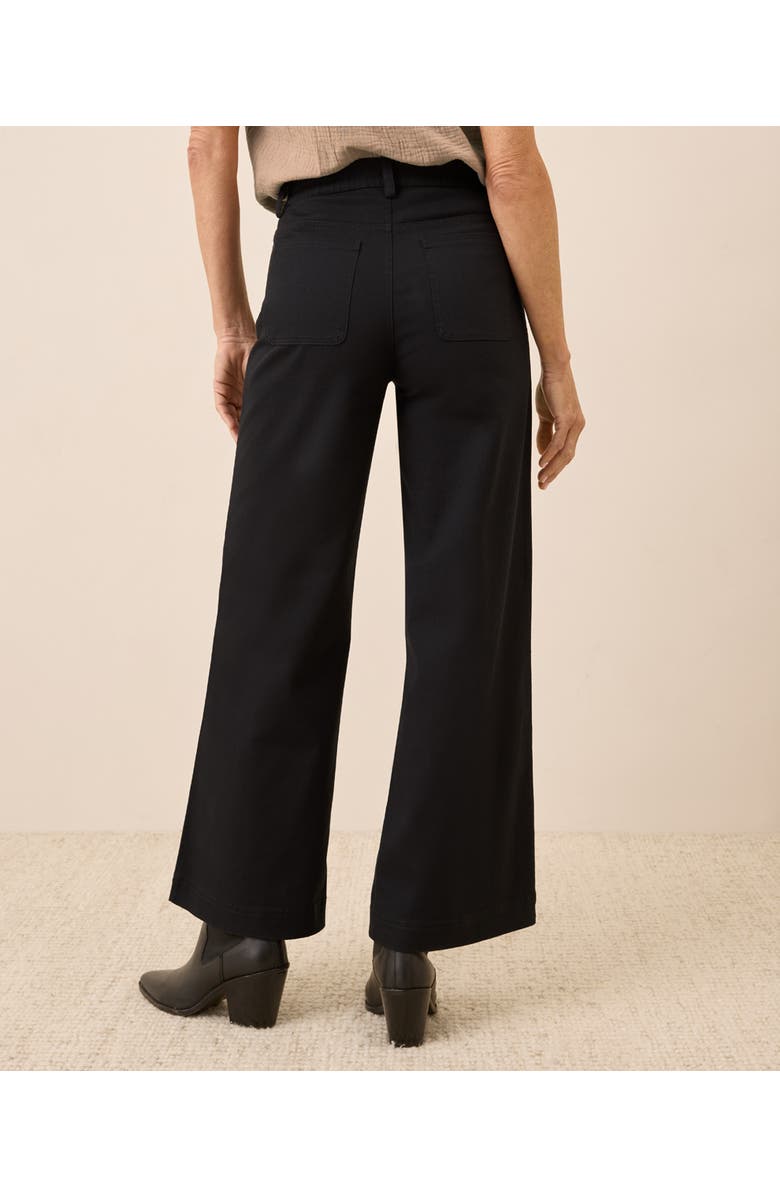 Pact Organic Cotton Stretch Twill Wide Leg Pant, Alternate, color, Black