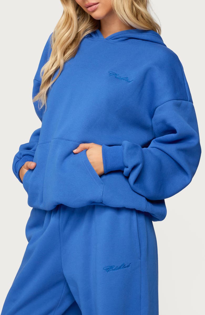 EDIKTED Basic Girl Oversize Hoodie, Alternate, color, Blue