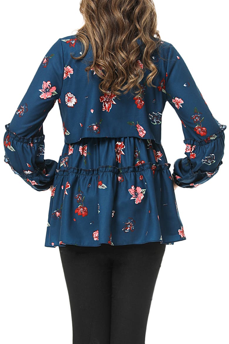 Coco Maternity/Nursing Peasant Top, Alternate, color, BLUE