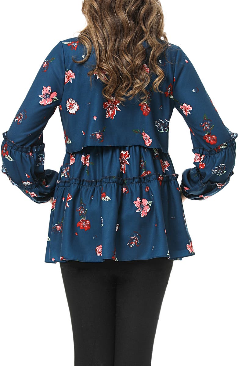 Kimi and Kai Coco Maternity/Nursing Peasant Top, Alternate, color, Blue