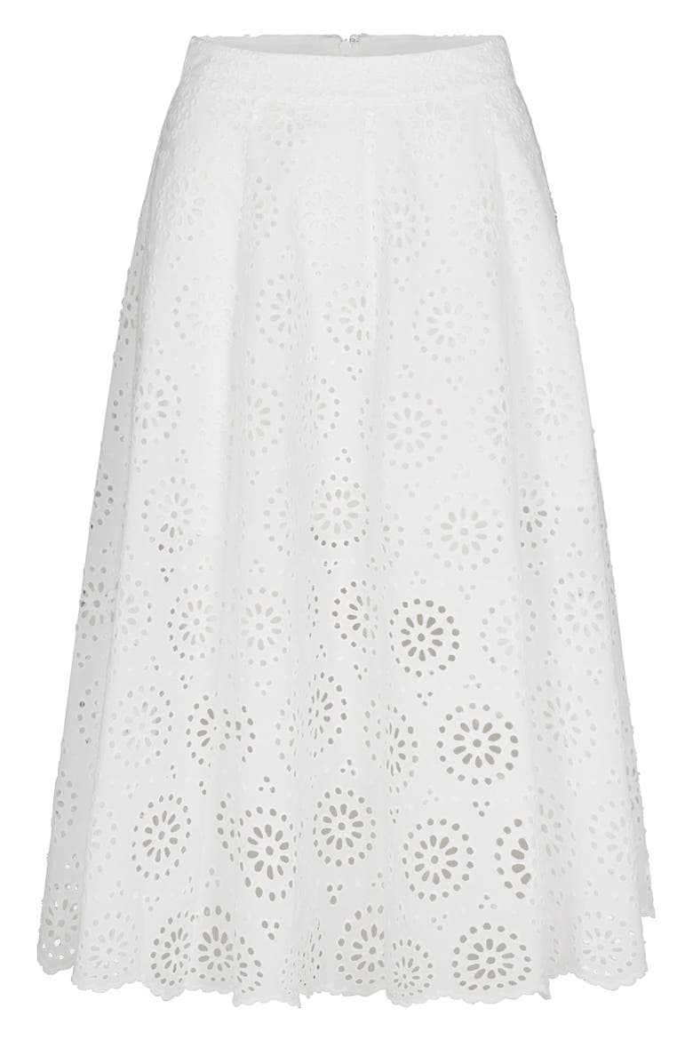 The Solstice Eyelet Midi Skirt, Main, color, WHITE
