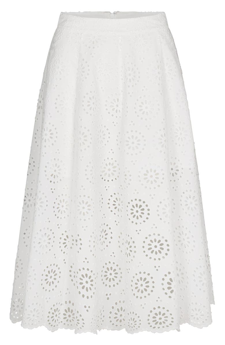 FRAME The Solstice Eyelet Midi Skirt, Main, color, White