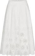 FRAME The Solstice Eyelet Midi Skirt