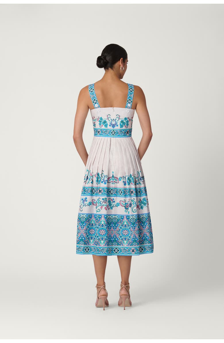 Shoshanna Warwick Tile Print Almma Dress, Alternate, color, Sky Blue Multi
