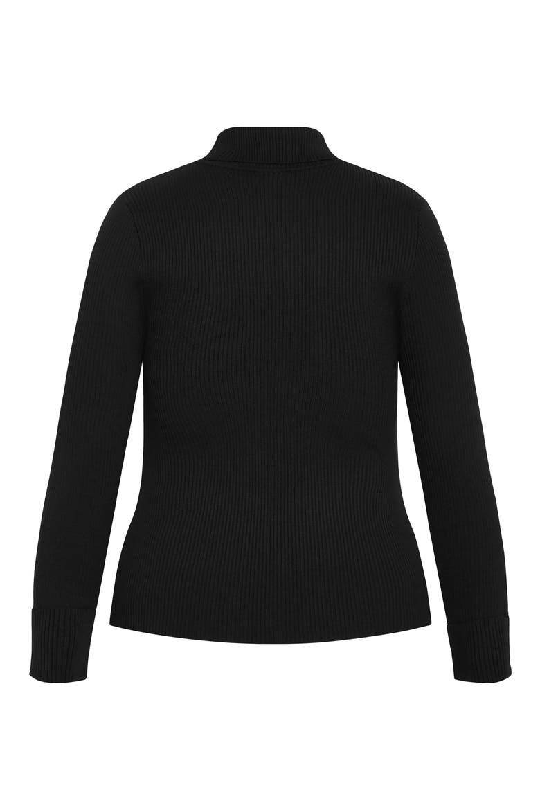 Kiki Rib Mock Neck Sweater, Alternate, color, BLACK